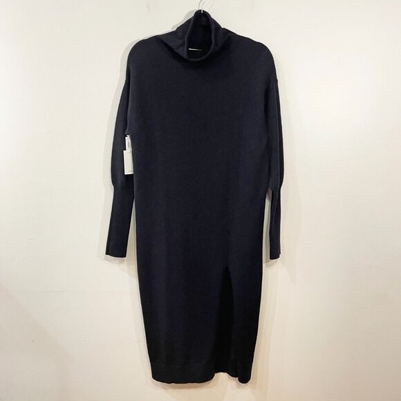 Last Chance! New Aritzia Cyprie 100% Wool Mock Neck Sweater Dress Black XXS $178 - Picture 3 of 9